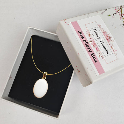 Golden Posh Oval Pendant with Breastmilk Jewelry Kit