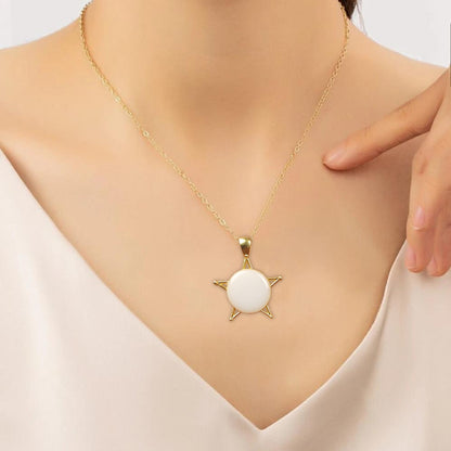 Golden Round Star Pendant with Breastmilk Jewelry DIY Kit