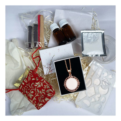 Rosegold Round Exclusive Pendant with Breastmilk DIY Kit