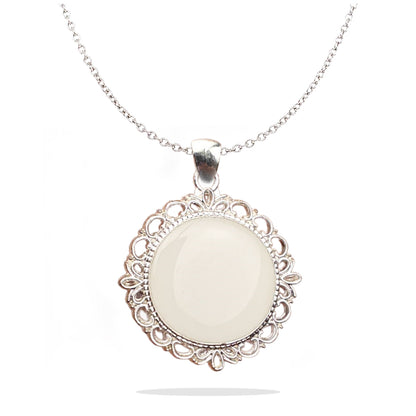 Silver Round Exclusive Pendant with Breastmilk Jewelry Kit