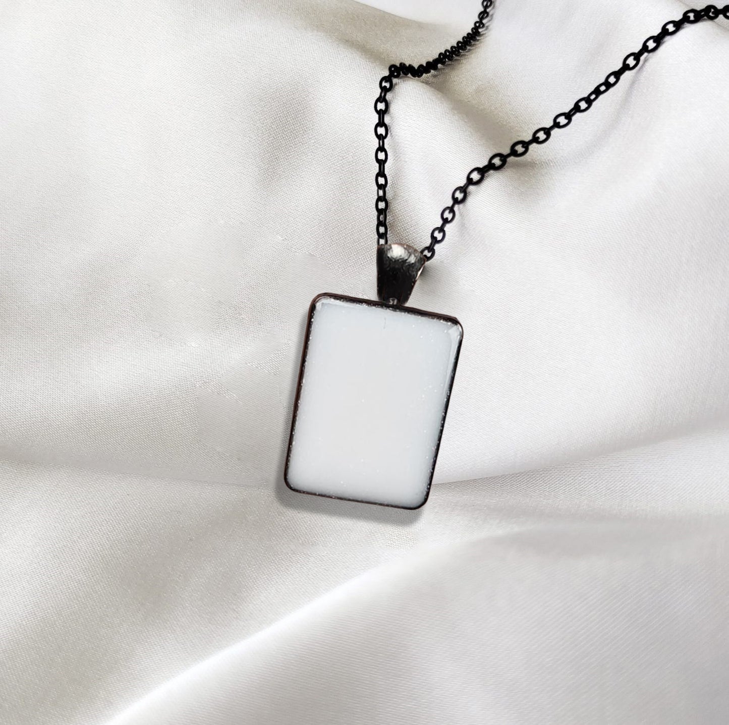 Black Posh Rectangle Pendant with Breast Milk Jewelry DIY Kit