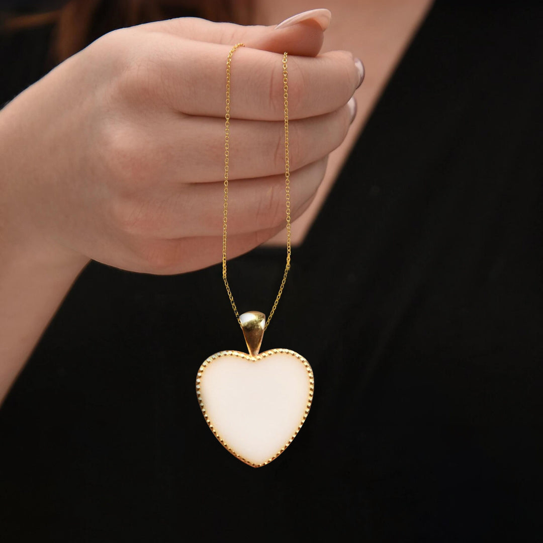 Golden Heart Royal Pendant with Breastmilk Jewelry Kit