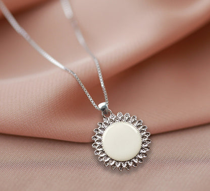 Silver Sunflower Pendant with Breastmilk Jewelry Kit