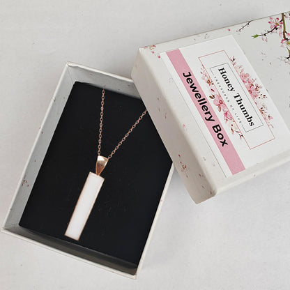 Rosegold Sleek Long Posh Pendant with Breastmilk Jewelry Kit