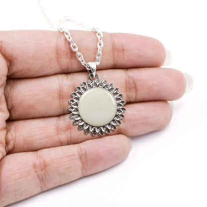 Silver Sunflower Pendant with Breastmilk Jewelry Kit