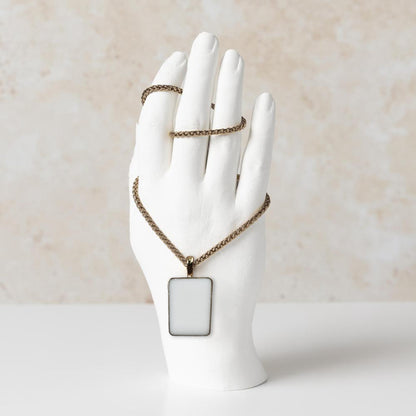 Vintage Posh Rectangle Pendant with Breast Milk Jewelry DIY Kit